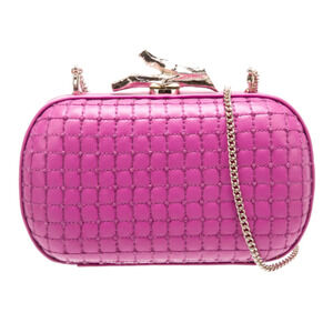 Diane von Fürstenberg Tasche Quilted Leather Chain Strap Clutch Fuchsia Pink